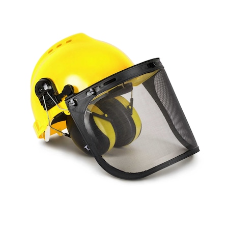 Tr Industrial Forestry Safety Helmet and Hearing Protection System, Yellow TR88011-YL